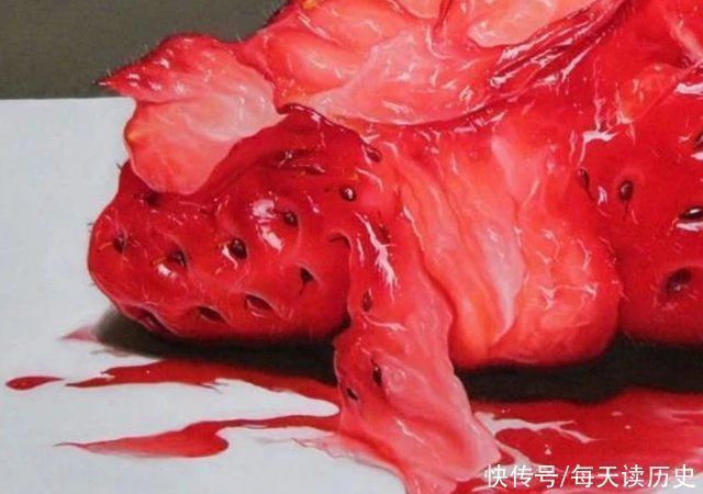 幅画$写实画家画个“坏草莓”,卖出20万高价,却被人质疑是相机拍的
