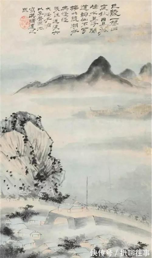 西岩松雪图@清初四大画僧笔下的意境山水,不只是养眼