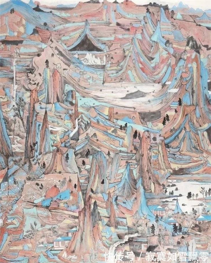 于建华&一个江南女子的山水画,全是北方的山北方的水,气势不凡!