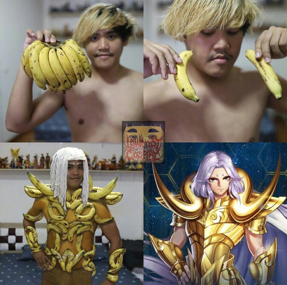黄金圣斗士也难逃泰国小哥的COS,史上第一件“香蕉味”圣衣诞生