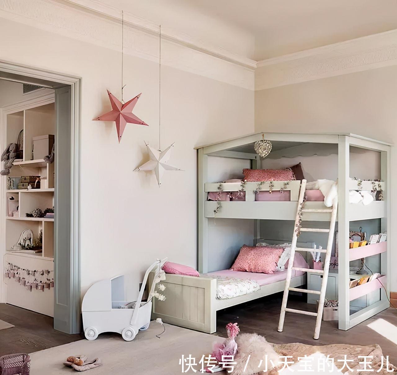 收纳|儿童房不做上下铺,现在流行2张床靠墙放,中间转角收纳柜