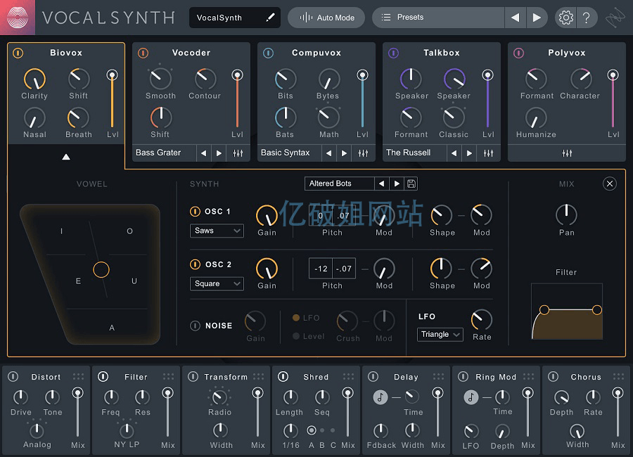 iZotope VocalSynth Pro v2.5.0 电音人声效果合成插件