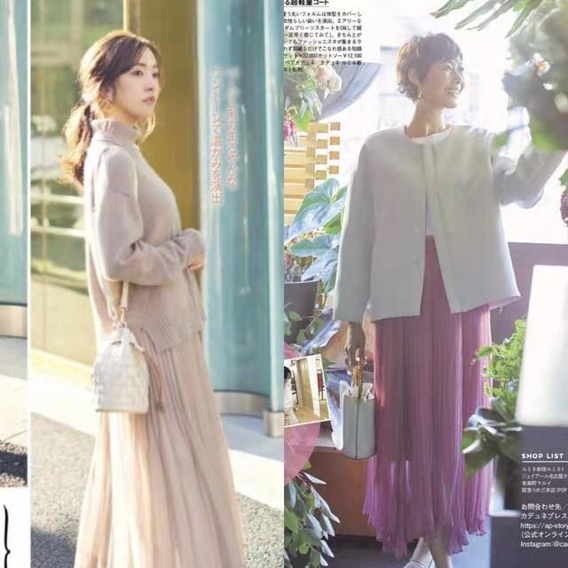 40+女人穿衣在精不在多，休闲上衣搭配半身裙，穿出高级感