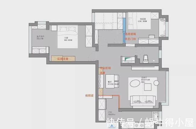 玄关|85㎡采光0分小黑屋,完美蜕变3室2厅敞亮房!舒适的成功改造