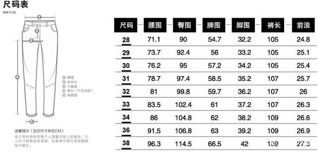 厘米|牛仔裤30码腰围是多少厘米?