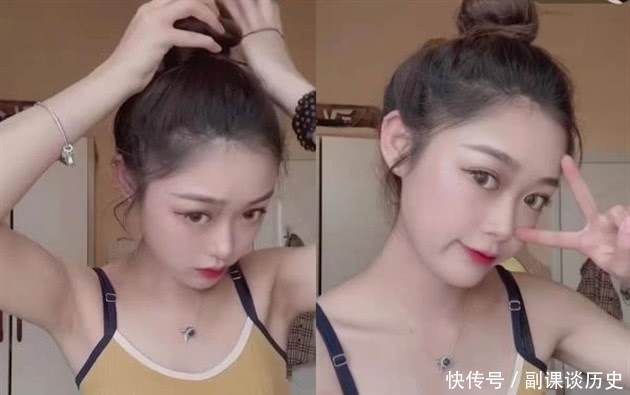 最简单的丸子头扎法,看完别再说你是手残少女了!网友:感觉像花卷