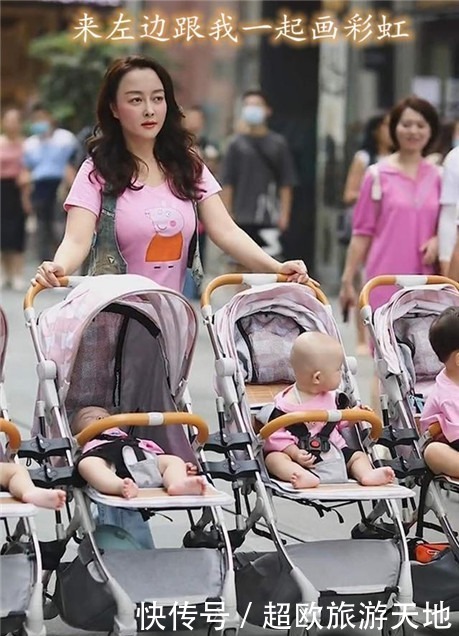 a461|夫妻一胎双胞胎女儿,二胎喜得四胞胎男娃,带6个娃逛街成风景
