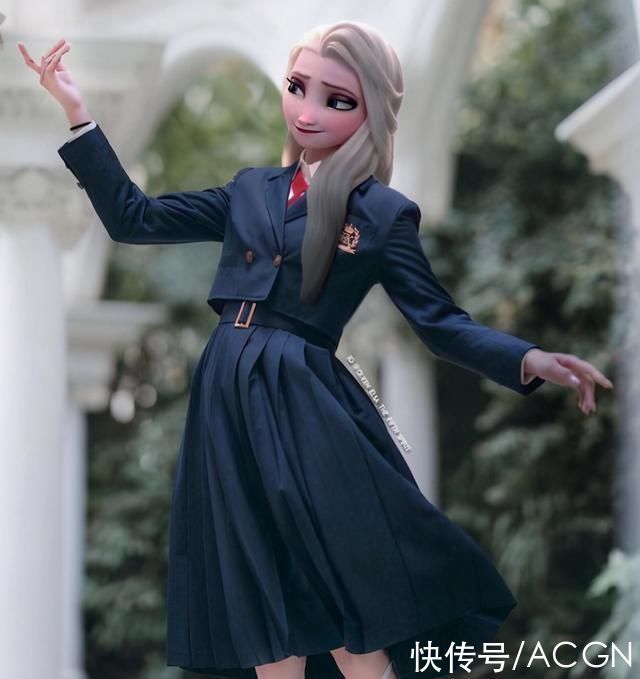 汉服|同人大佬帮艾莎女王“买衣服”啦,旗袍JK汉服都给她安排上