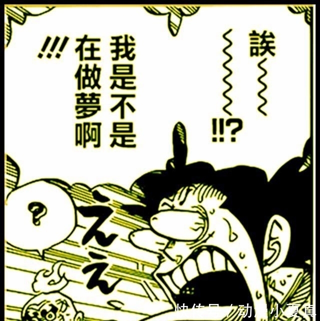 海贼王945话图片分析：大妈惊艳出场，奎因和路飞的表情都是笑点