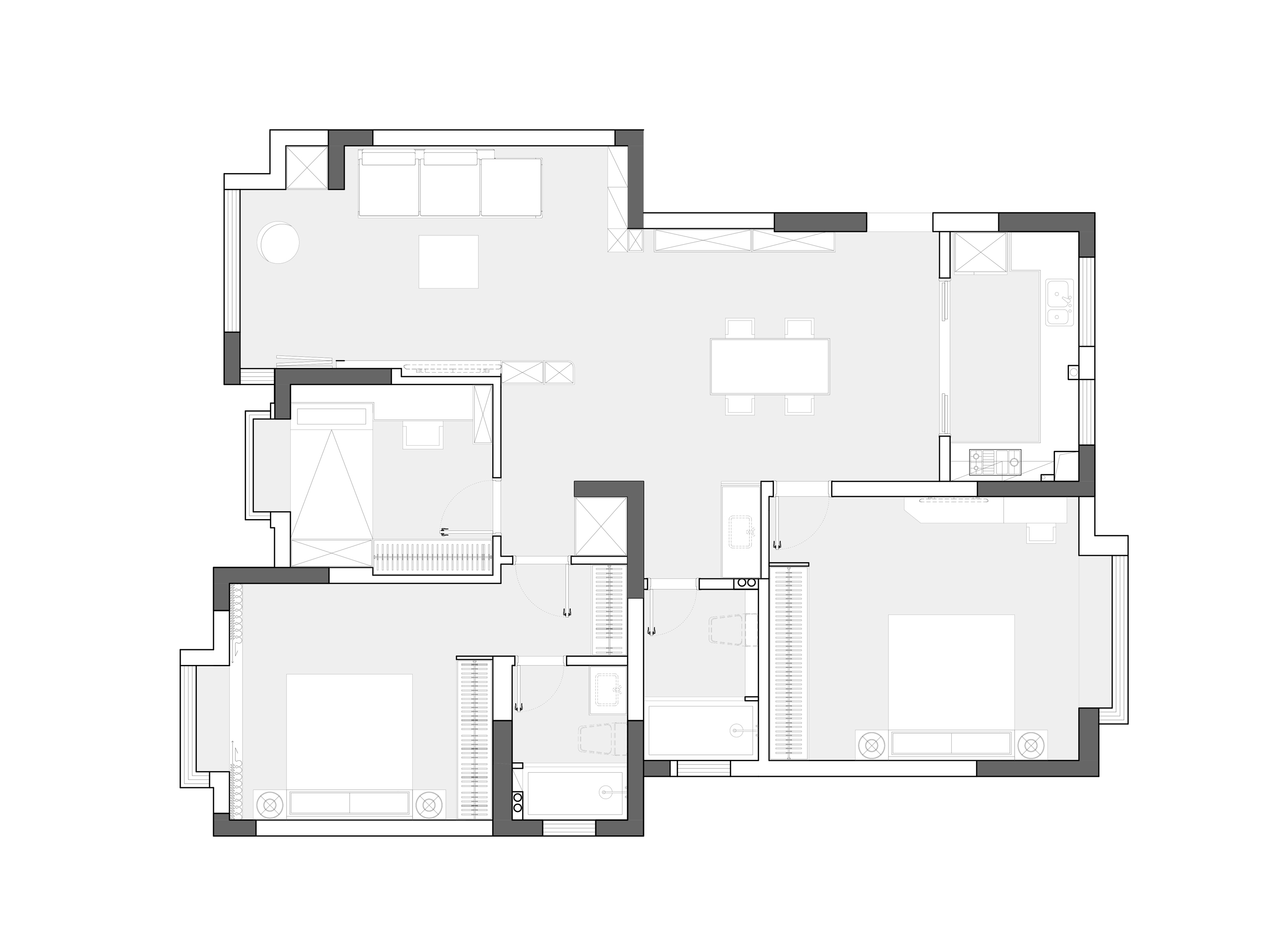 背景墙|129㎡现代简约风,空间互换优化采光