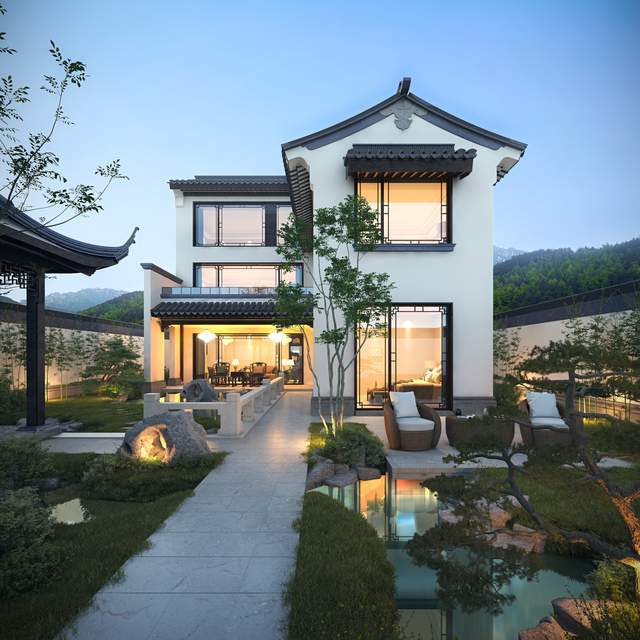 北京四合院|浙江湖州又一乡墅封顶,乡本新中式—理想的农村养老住宅