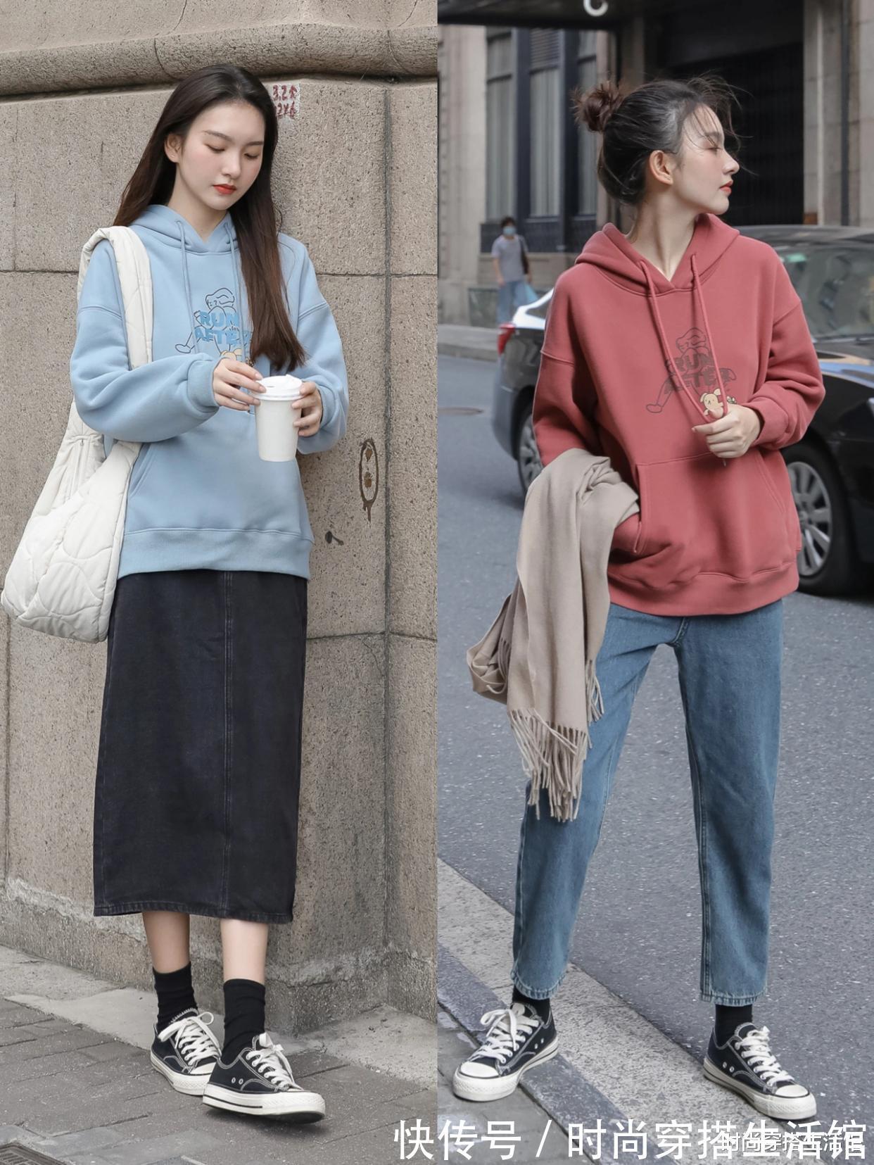 浅色系 春节拜年卫衣怎么穿更洋气?有这“3裤2鞋”就够了,谁见谁夸好看