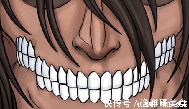 进击的巨人:智慧巨人的嘴部特写,从进击到始祖,艾伦牙齿和脸型变了