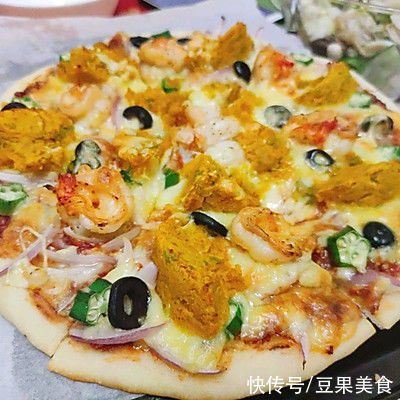 橄榄|大虾南瓜PIZZA 外脆内软的薄饼披萨配方来了