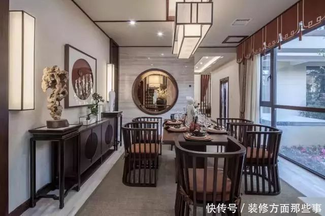 茶室|新中式别墅设计,落落大方,袅袅炊烟树外饶,一抹写意浅墨清韵