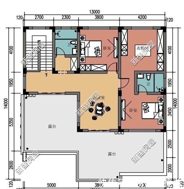 占地面积|农村别墅怎么盖才好看挑空客厅+套卧,这8套图纸25万起建!
