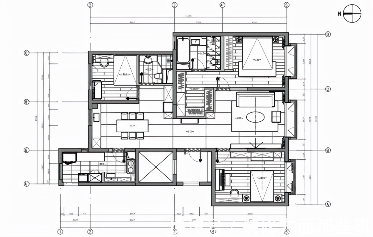 简约风|120平现代简约风三居,酒红色的电视柜很时尚