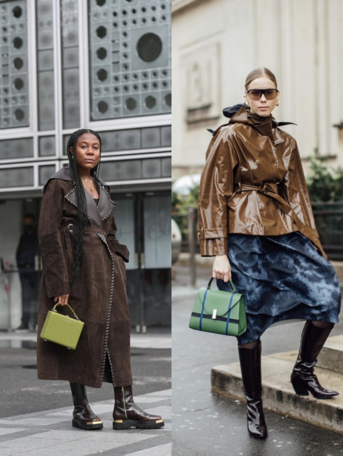 包包 谁说圣诞只能穿红色? 圣诞树的颜色见过没? 绿+棕的搭配也超时髦