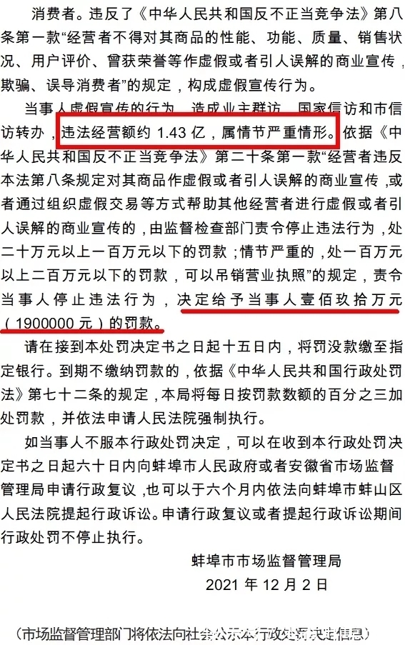 房地产|蚌埠一房地产项目虚假宣传，被罚190万元