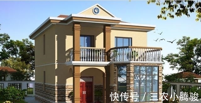 建房子|农村自建5室1厅二层别墅, 阳光大客厅, 面宽才8米多, 真是太爽了!