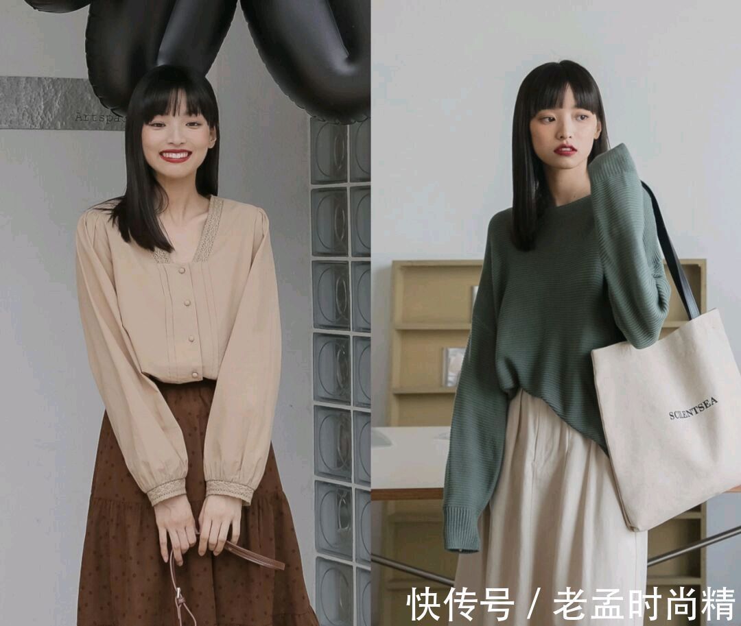 蕾丝|今年秋天火了一种穿法,叫“针织衫+半身裙”,温柔优雅又有气质