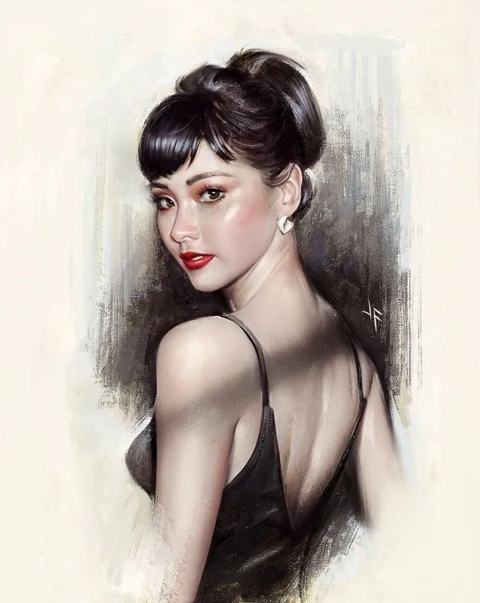 小姐姐#仙女般的小姐姐,清纯不做作的肖像画