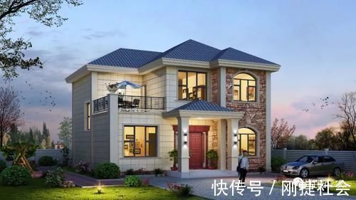 骑自行车|农村自建二层简欧别墅，面宽11.4米，5室1厅，美观大气，真不错