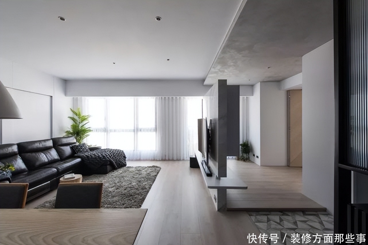 大平层|100平大平层户型营造出一种成熟端庄的现代时尚空间感