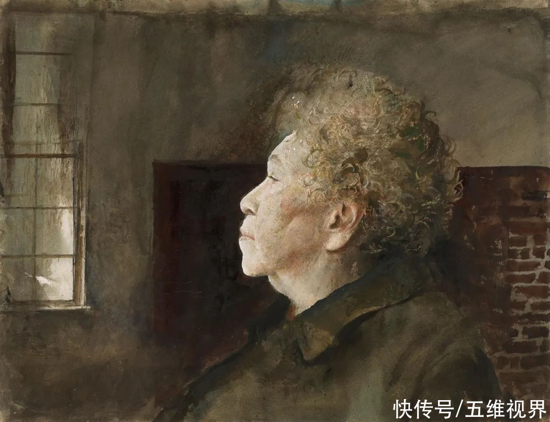 水彩|「名家作品」安德鲁·怀斯水彩侧面人像