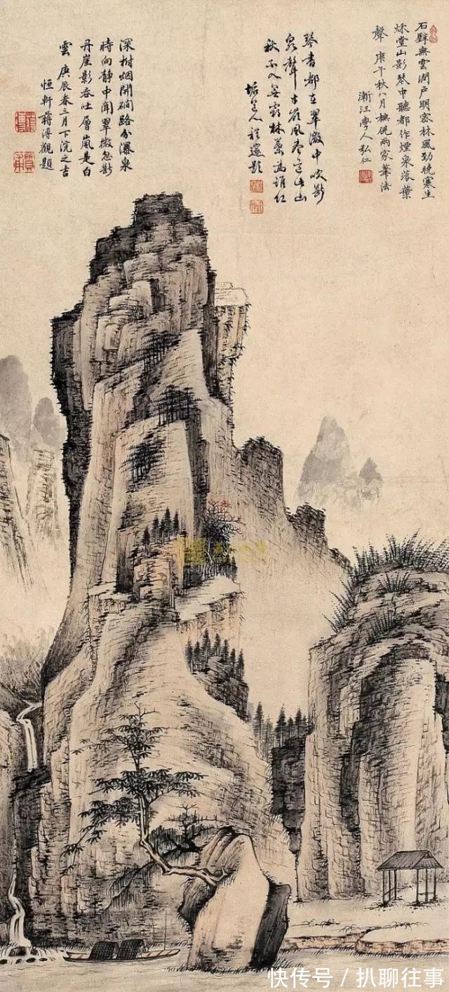 水墨纸本|清初四大画僧笔下的意境山水，不只是养眼