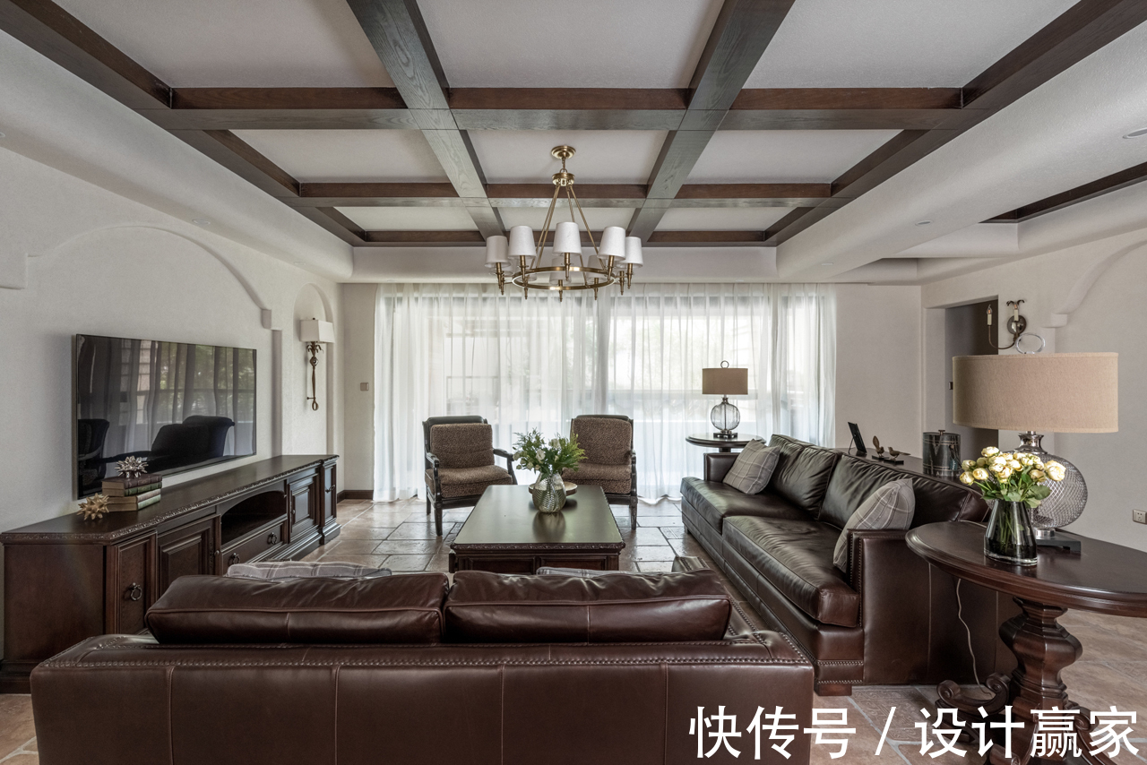 美式|175㎡纯正美式,90万打造的沉稳三居,生活质感由此体现