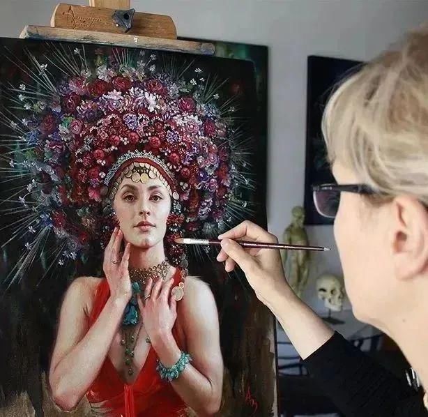 ·曼努克@自然又野性的存在,美女艺术家的唯美油画欣赏