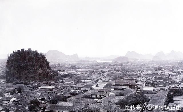 著名景点|1898年广西桂林著名景点旧照，俯瞰漓江、象鼻山与桂林城墙