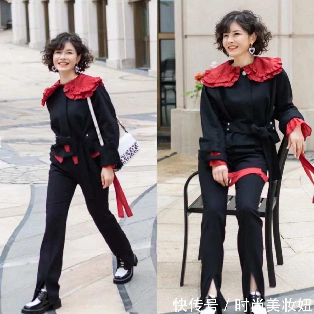 大长腿|四五十岁的女人,别穿得太老气,学她的搭配俏皮减龄还洋气