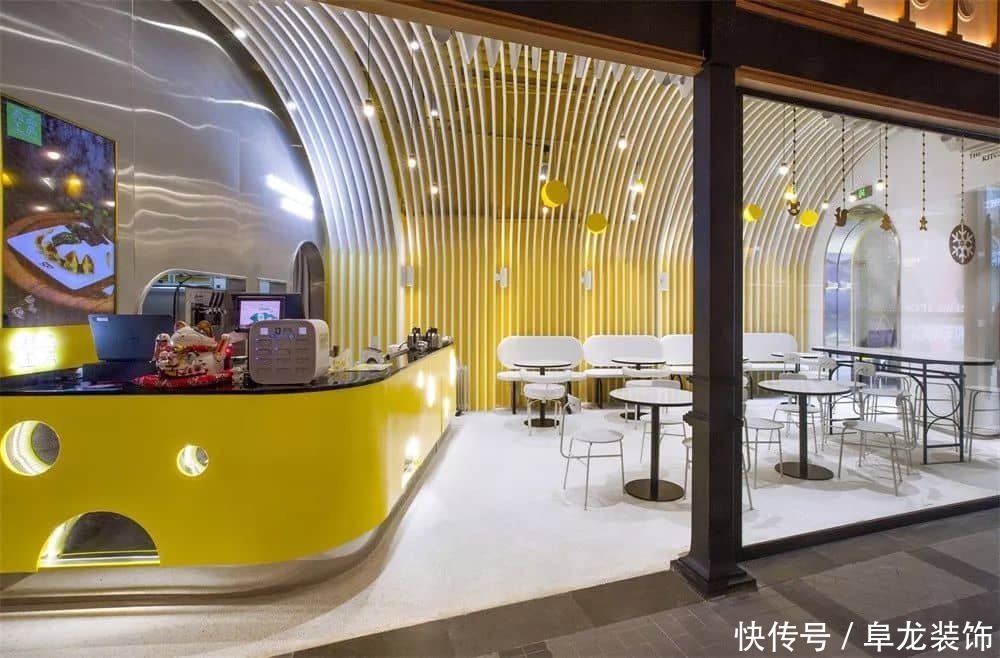 柠檬黄|【甜品店空间设计】柠檬黄奇异空间设计