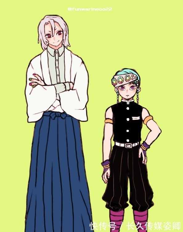 无惨|鬼灭之刃主角互换衣服,无惨很违和,蛇柱比祢豆子还可爱