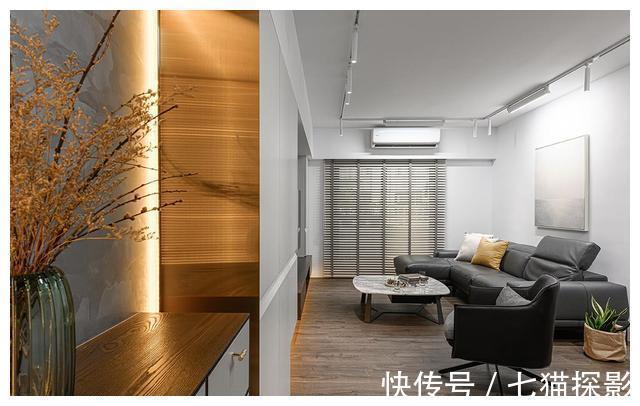 客厅|30年老屋华丽变身，99㎡，这么独特的玄关设计第一次见，太高级！