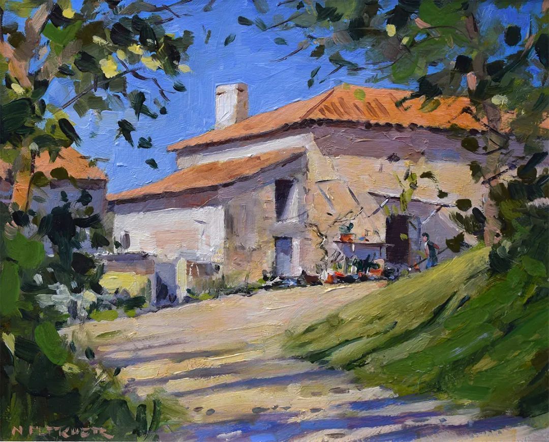 田园风光画@他用画笔,勾勒出一幅幅唯美动人的田园风光画