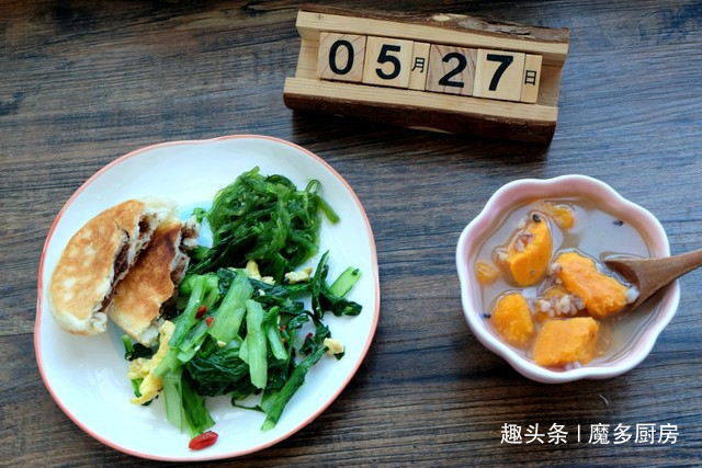 水煮西兰花|29天早餐分享,一人份,有荤有素有粗粮,自己做的早餐就是香