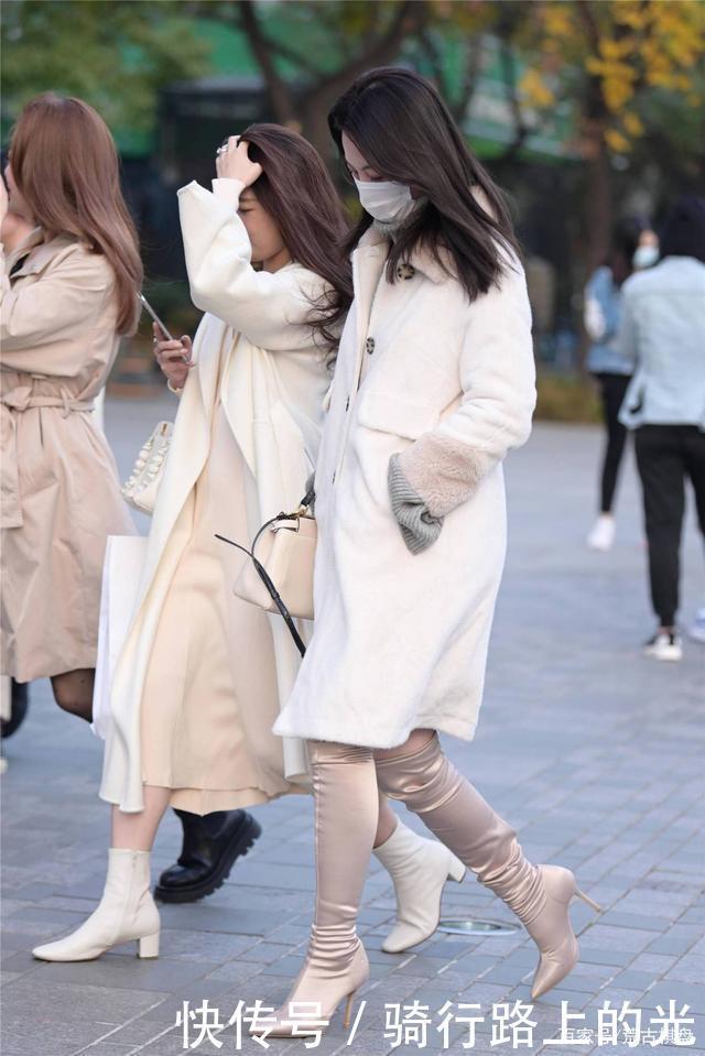 长靴就要选择高跟鞋，衬托苗条身材，还是要挑选细跟款式