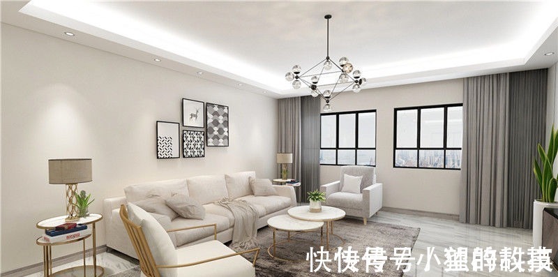 效果图|现代风格装修效果图,102平三室超精致,整体效果特棒,像别墅!