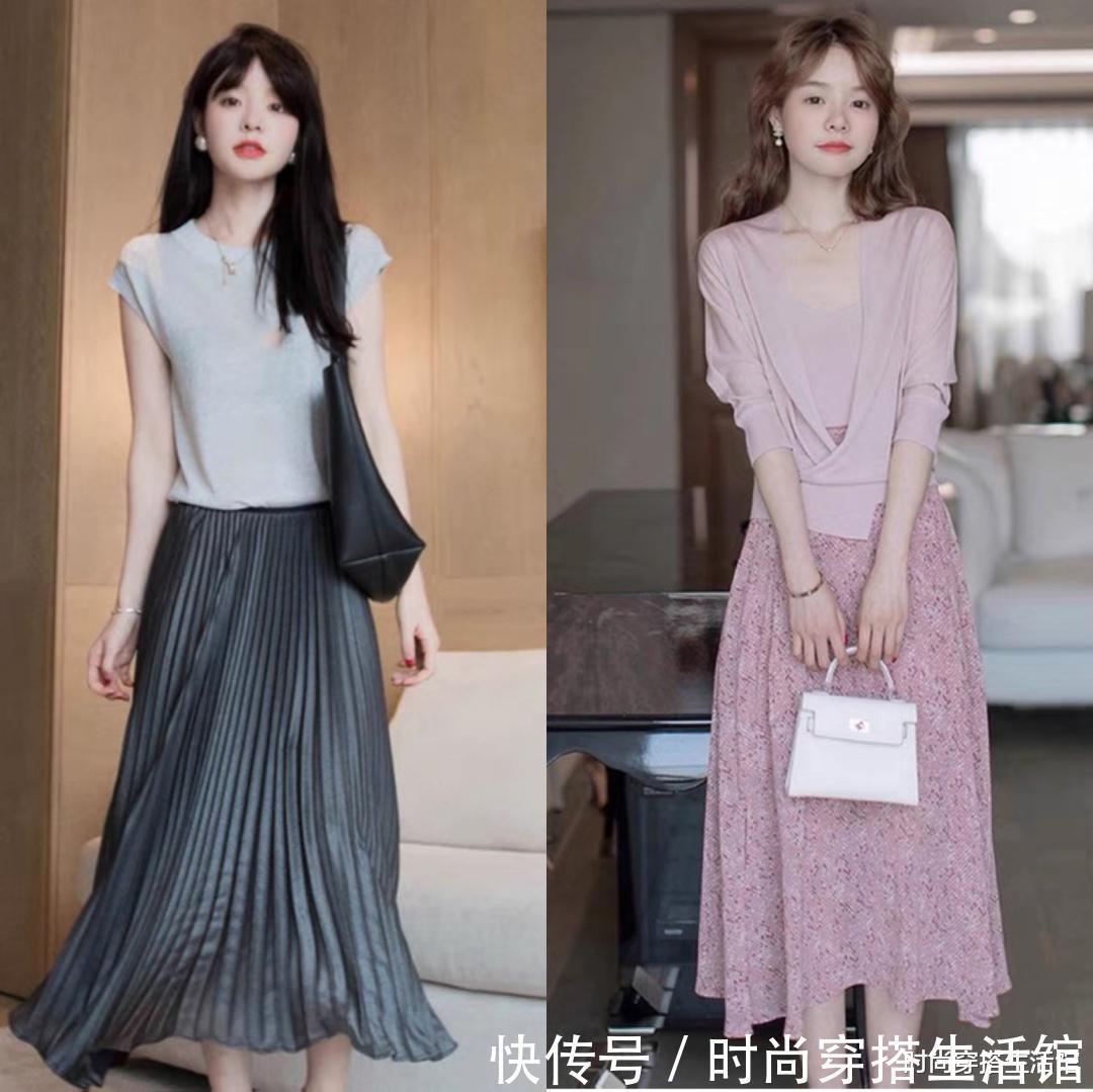 阔腿裤|别穿阔腿裤了,今年流行这几款半裙,搭配T恤、衬衫都好看