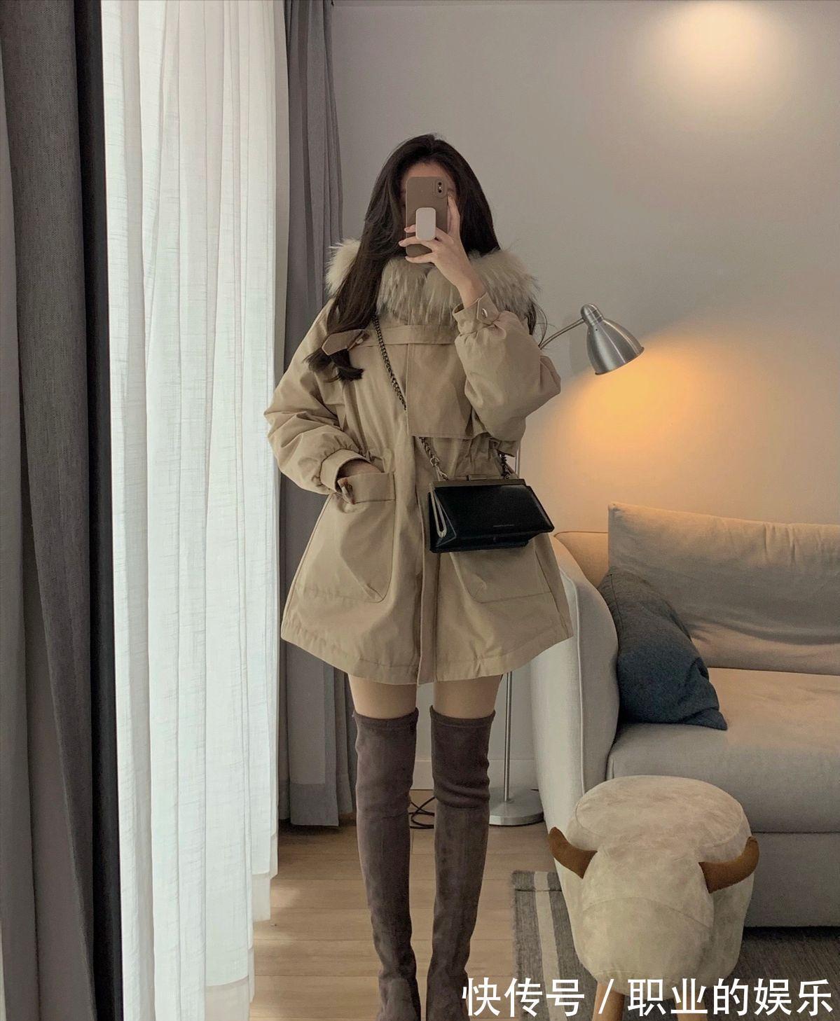 棉服 不到160cm的女生怎么穿,暖色调穿搭法值得借鉴,造型可爱还甜美