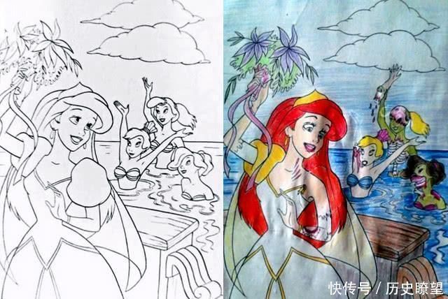 童年|父母占据少年儿童填色画本,迪斯尼人物角色全体人员变坏,童年记忆粉碎