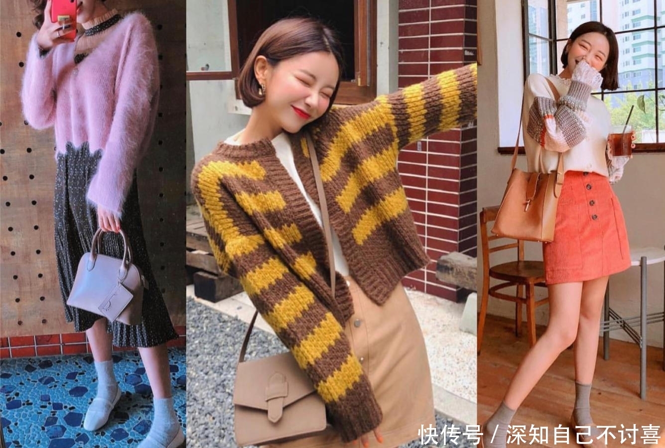 毛衣|毛衣+半身裙,看韩国小姐姐如何诠释,温柔又有女人味的时尚!