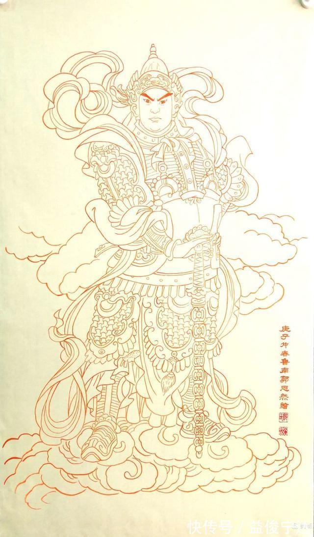 白描|实力派书画家郭思然先生,朱砂白描人物系列作品欣赏