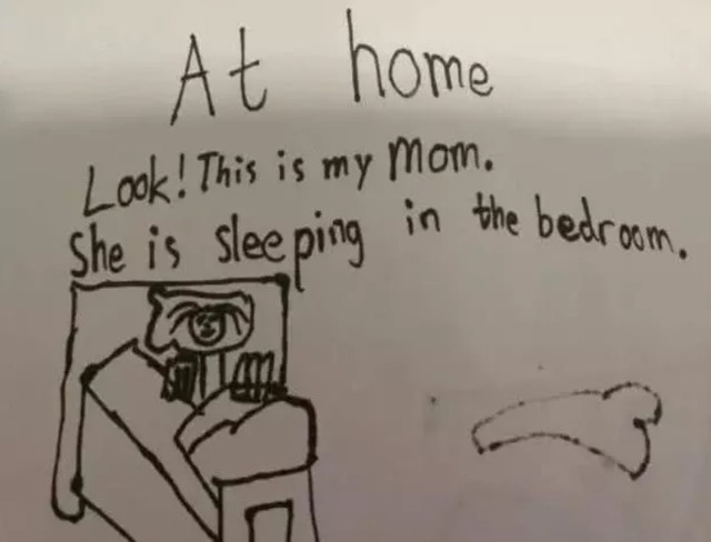 化妆|孩子作业里“我的妈妈”,爸爸看完笑出鹅叫,网友:真正的写实派