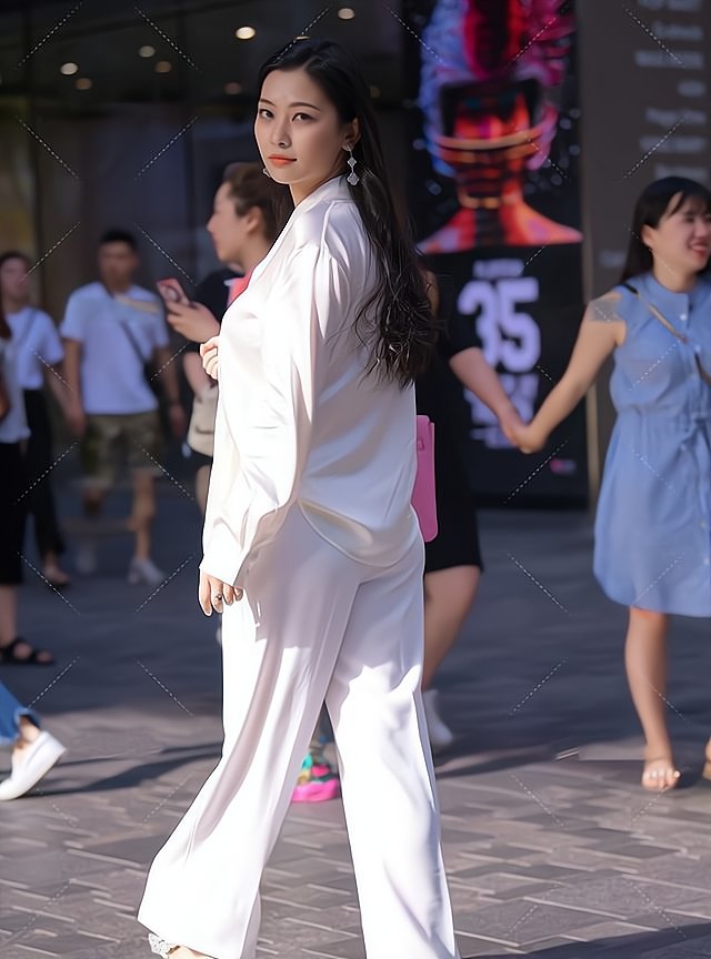 简洁的白色职业套装，端庄又大气，尽显知性美感