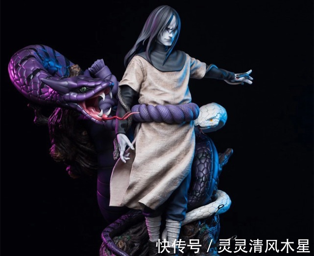 大蛇丸|火影大蛇丸双通灵兽手办，万蛇瞳孔栩栩如生，白磷大蛇造型亮眼