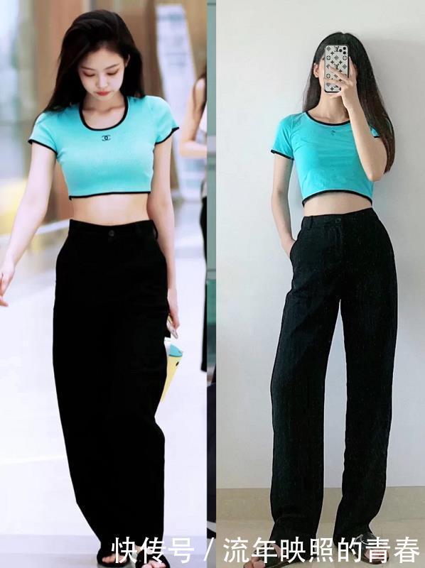 今年大火的“短款t”，很适合小个子女生，配这几条裤子显高好看